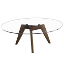 Crystal Round Coffee/Dinning Table, Tempered Glass